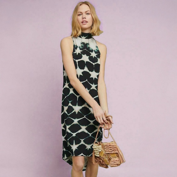 Anthropologie, Laura Segal / Clamp-Dye Sleeveless Silk Dress / Size XS - Picture 1 of 9